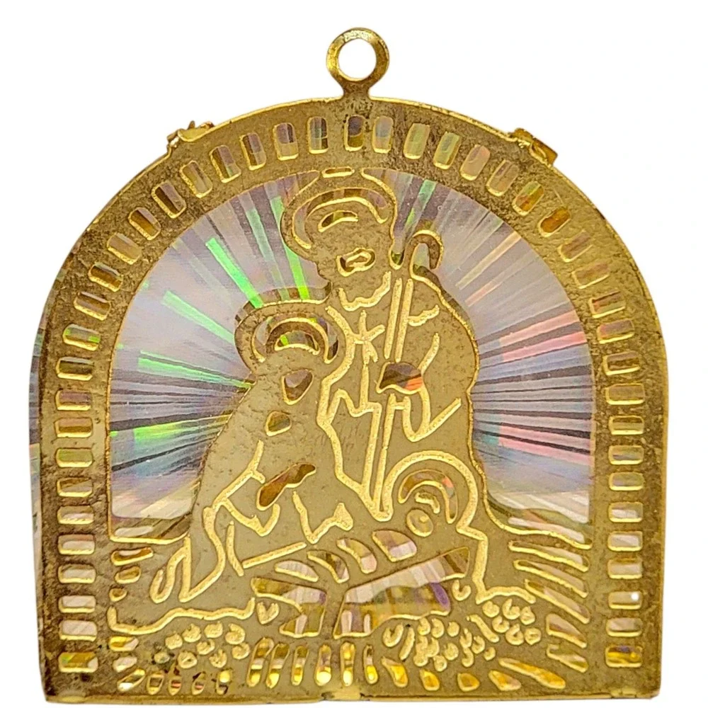 VTG Nativity Scene Christmas Ornaments x 2 Holy Family Avon Reflections Italy‎